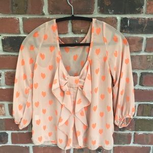 Like new blouse with hearts